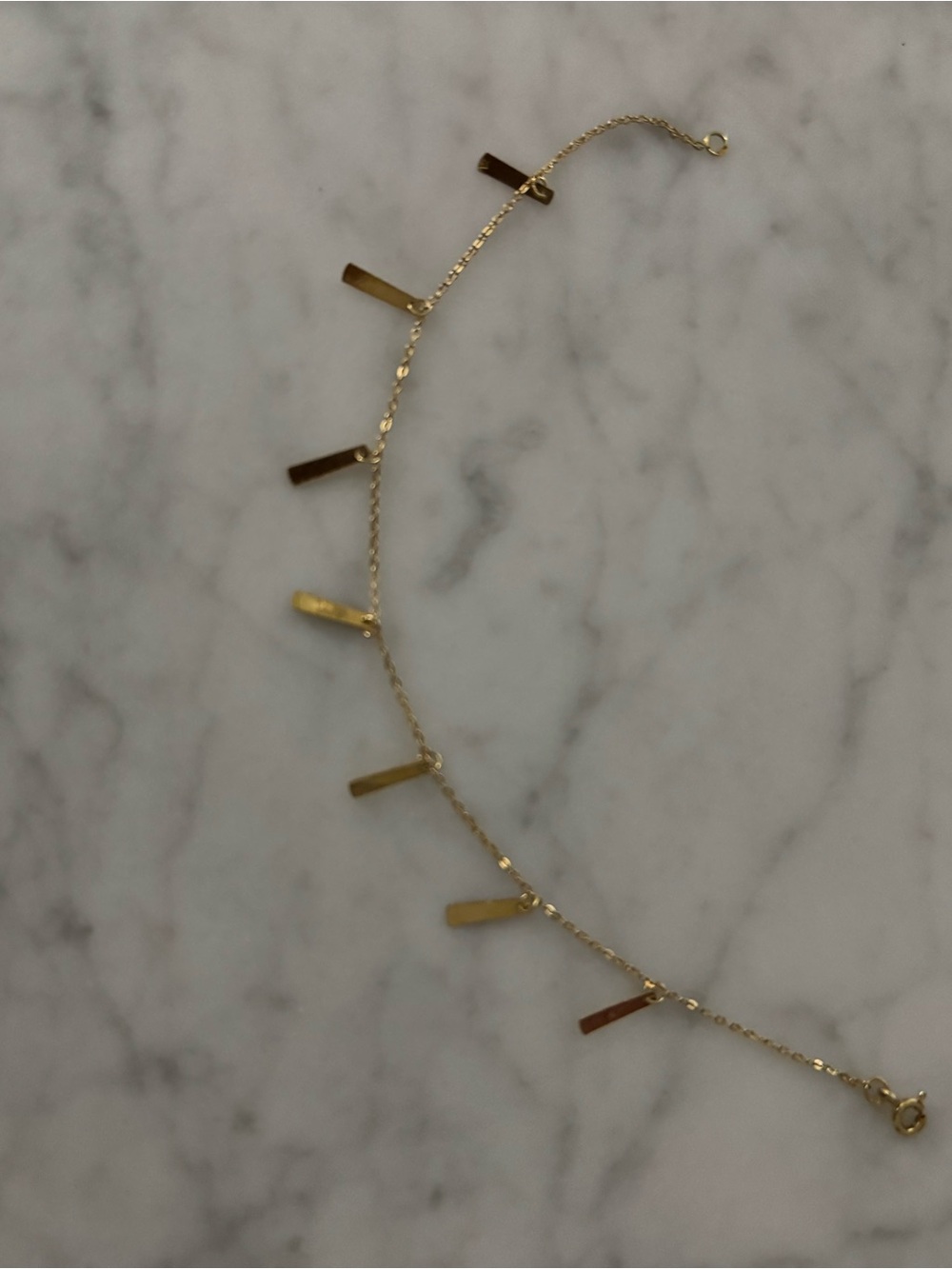 Gold Bar Dangle Chain Bracelet - Women Jewelry